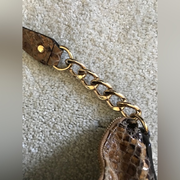 MICHAEL KORS Python Snake Brown Hobo Shoulder Handbag Purse - Picture 13 of 16